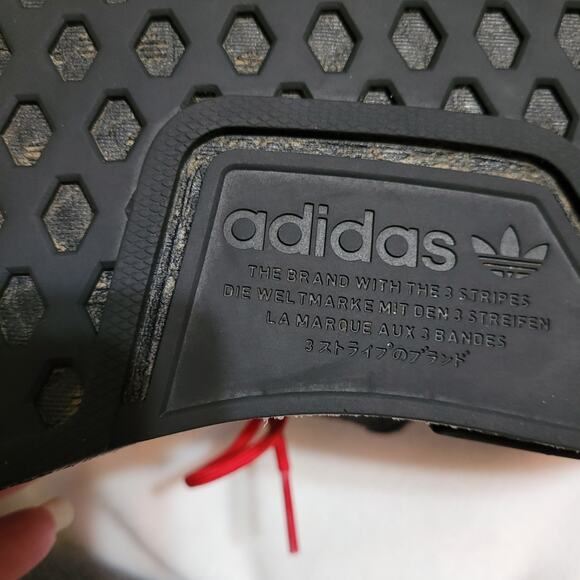 Adidas NMD-R1 mens black scarlet athletic sneakers size 8 - Picture 7 of 7
